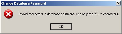 Unsafe Password Dialog Box