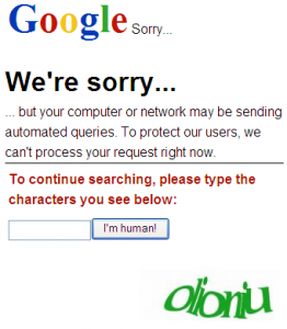 Google Sorry Page