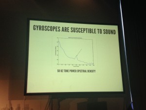 Impact of speech against a gyroscope