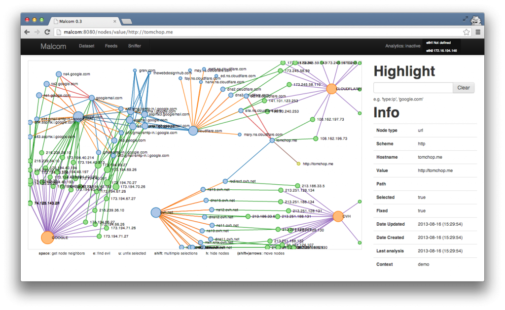 Malcom Web Interface