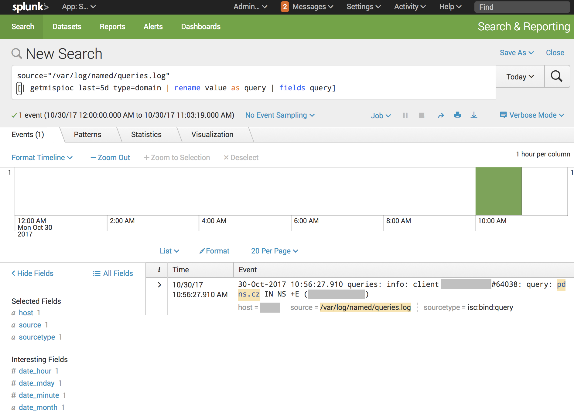 splunk search with regex